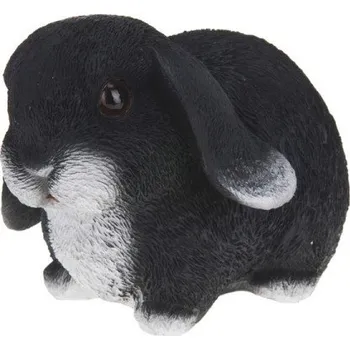 Velikonoční dekorace Velikonoční zajíček - černý 16x10 cm