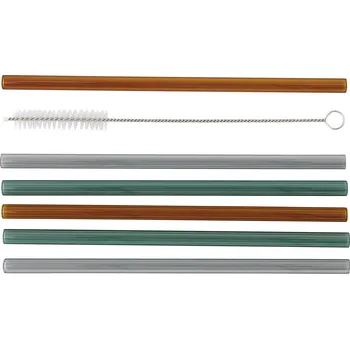 Příbor House Doctor, Brčka Save skleněná s kartáčkem 6 ks - Formadore