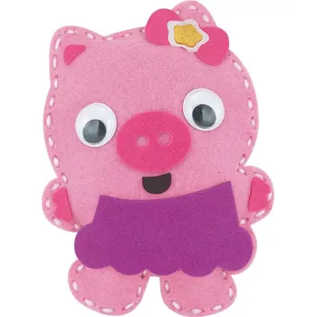 kreativní sada Růžové prasátko - sada pro děti na výrobu plstěného zvířátka + návod