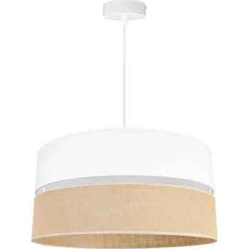 Závěsné svítidlo Juta, 1x jutové/bílé textilní stínítko, (fi 45cm), w