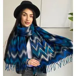 Vzorovaný modrý dámský šátek Lussi 190x65cm