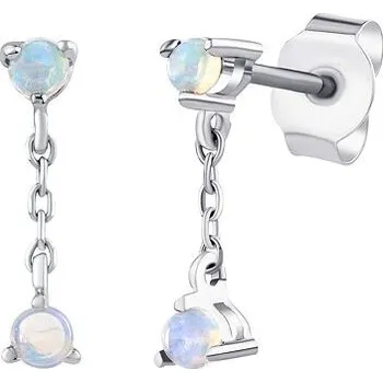 Náušnice Stříbrné visací náušnice Weltlen s pravým modrým opálem OPM5786EOPM