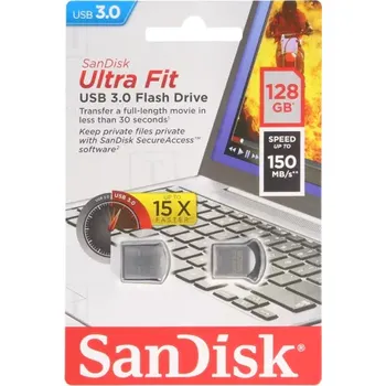 Ukládání dat SanDisk Ultra Fit 128GB USB 3.0 Flash Drive (SDCZ43-128G-GAM46)
