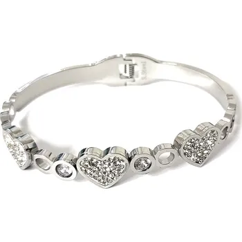 Náramek Stainles Steels náramek z chirurgické oceli SRDCE N12 s krystaly