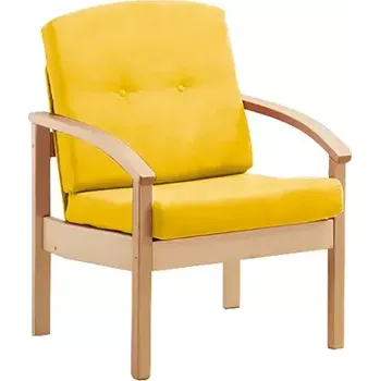 Sedací souprava RO - 01 křeslo čalouněné koženkou Oto, dřevěné OTO T 5 - koženka žluto-oranžová