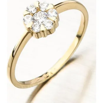 Šperk Dámský prsten žluté zlato 585 zirkon kytička 51GZ-8050-ZL-ZIR velikost 58