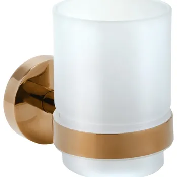 Držák na kartáček HOPA - Držák kartáčků, sklo - Barva - Růžové zlato lesklá KDBE158110012