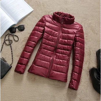 Sbalitelná dámská bunda - vínová