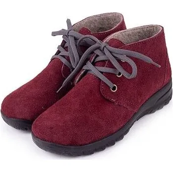 Dámská zimní obuv Vlnka Dámské kožené kotníkové boty s vlněným filcem Blanka červená velikost obuv dospělí 38