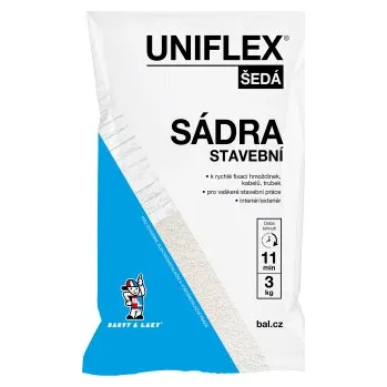 Uniflex sádra šedá, stavební, 3 kg