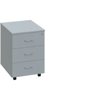 Zásuvkový kontejner EKC 2 - 00 kontejner pojízdný, 3-zásuvkový, deska 25 mm, centrální zámek, šedá