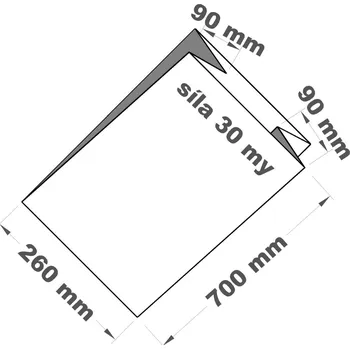 Obalový materiál PE sáček průhledný - 260+ 2x90 x 700 mm /0,03