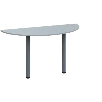 Stolová podnož EJC 1 - 140 přístavba jednací, kovová podnož stříbrná, síla desky 18 mm, široká 1400 mm, šedá