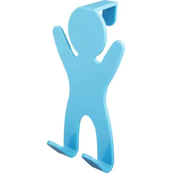 Držák na ručník BISK Erga City, dvojitý háček na dveře k zavěšení, modrá, ERG-06650