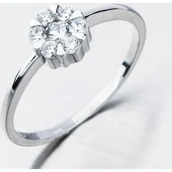 Prsten Dámský prsten bílé zlato 585 zirkon kytička 51GZ-8050-B-ZIR velikost 54