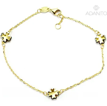 Náramek Zlatý náramek čtyřlístek z kombinovaného zlata