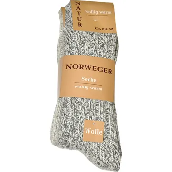 Pánské ponožky Pánské ponožky WiK Norweger Wolle art. 21100 A'2 melanžově šedá 43-46