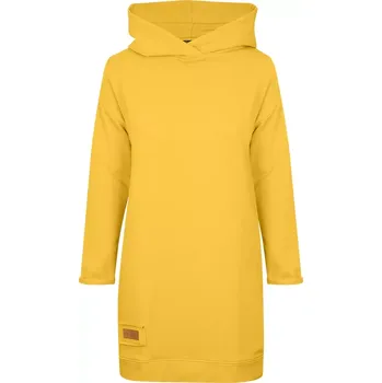 Dámská mikina Dámská tepláková mikina s kapucou BASIC hořčicová - MIKABAYEXL