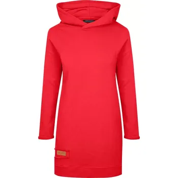 Dámská mikina Dámská tepláková mikina s kapucou BASIC červená - MIKABAREM