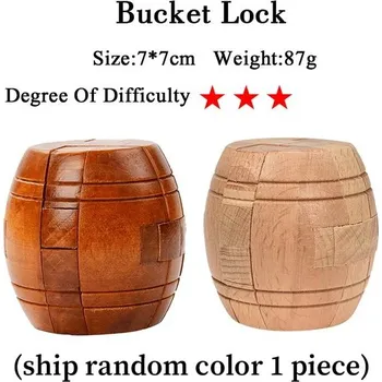 Hlavolam Dřevěný hlavolam - Zámek kbelíku