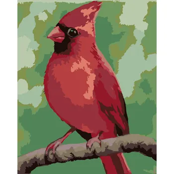 ZUTY Malování podle čísel - ČERVENÝ PTÁČEK (MYROSLAVA VOLOSCHUK) Rozměr: 80x100 cm, Rámování: bez rámu a bez vypnutí plátna