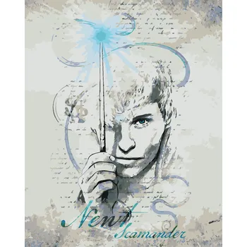 ZUTY Malování podle čísel - KRESBA MLOK SCAMANDER (FANTASTICKÁ ZVÍŘATA) Rozměr: 40x50 cm, Rámování: bez rámu a bez vypnutí plátna