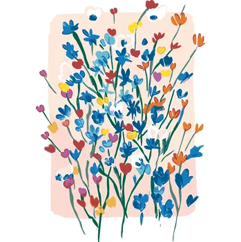 ZUTY Malování podle čísel - MALÉ KVĚTY DIVOKÝCH KVĚTIN (ALEXANDRIA GILBERT) Rozměr: 40x50 cm, Rámování: bez rámu a bez vypnutí plátna