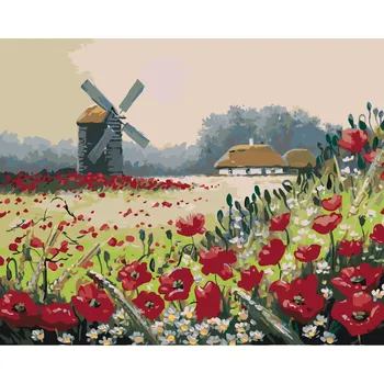 ZUTY Malování podle čísel - VLČÍ MÁKY U LESA Rozměr: 40x50 cm, Rámování: bez rámu a bez vypnutí plátna