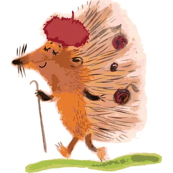 ZUTY Malování podle čísel - JEŽEK NA PROCHÁZCE Rozměr: 40x50 cm, Rámování: bez rámu a bez vypnutí plátna