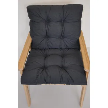 Podsedák Nábytek PEGAS Polstr na zahradní křeslo s nízkým opěradlem - látka tmavě šedý melír