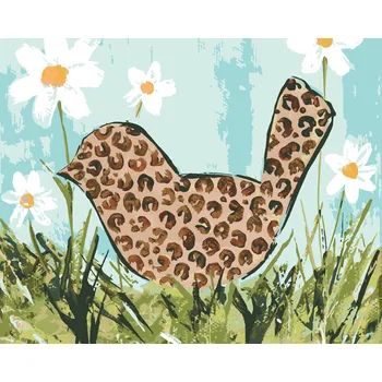 ZUTY Malování podle čísel - PTÁK V LEOPARDÍM VZORU (HALEY BUSH) Rozměr: 40x50 cm, Rámování: bez rámu a bez vypnutí plátna