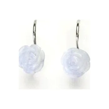 Náušnice Stříbrné náušnice růže přírodní chalcedon - NK1183 (Stříbrná růže z přírodního chalcedonu 7 mm)