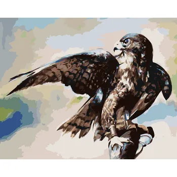 ZUTY Malování podle čísel - JESTŘÁB V LESE Rozměr: 40x50 cm, Rámování: vypnuté plátno na rám