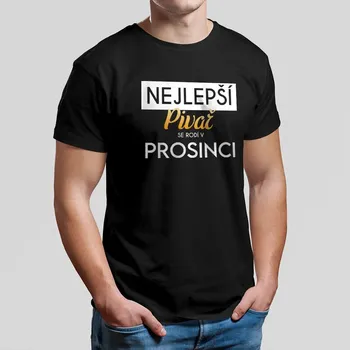 Žertovný předmět Nejlepší pivař se rodí v prosinci - pánské tričko s potiskem