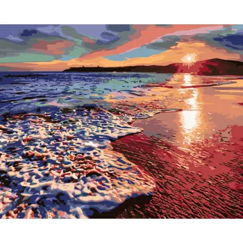 ZUTY Malování podle čísel - ZÁPAD SLUNCE NA BŘEHU PLÁŽE II Rozměr: 40x50 cm, Rámování: bez rámu a bez vypnutí plátna