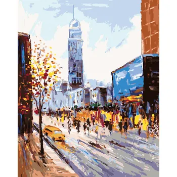 ZUTY Malování podle čísel - VŠEDNÍ DEN V NEW YORKU Rozměr: 40x50 cm, Rámování: bez rámu a bez vypnutí plátna