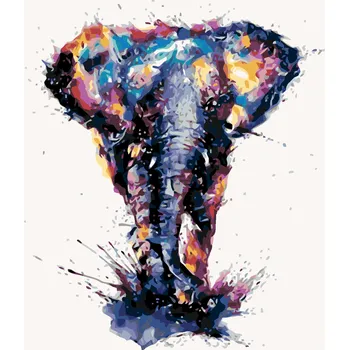 ZUTY Malování podle čísel - ABSTRAKTNÍ MODRÝ SLON Rozměr: 40x50 cm, Rámování: bez rámu a bez vypnutí plátna