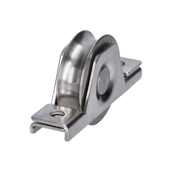 Pojezdové kolečko Nerezové pojezdové kolo ø58 mm s podpěrou, U drážka ø16 mm, nerez AISI304