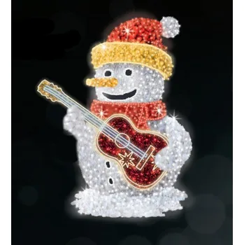 Vánoční osvětlení Polamp POL-1003G - 3D dekorace - Sněhulák s kytarou - Ø225cm