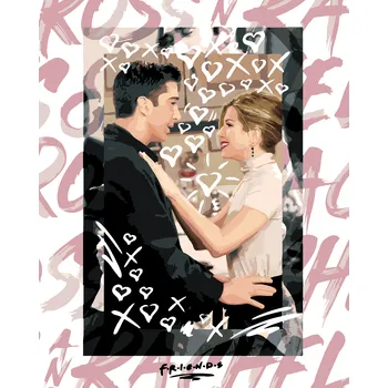 ZUTY Malování podle čísel - ROSS A RACHEL (PŘÁTELÉ) Rozměr: 40x50 cm, Rámování: vypnuté plátno na rám