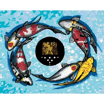 ZUTY Malování podle čísel - RYBÍ KRUH Rozměr: 40x50 cm, Rámování: bez rámu a bez vypnutí plátna