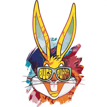 ZUTY Malování podle čísel - MALOVANÝ BUGS BUNNY (LOONEY TUNES) Rozměr: 40x50 cm, Rámování: bez rámu a bez vypnutí plátna