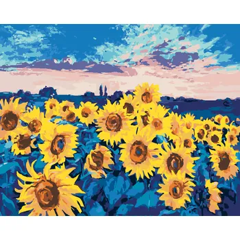 ZUTY Malování podle čísel - SLUNEČNICE NA POLI Rozměr: 40x50 cm, Rámování: bez rámu a bez vypnutí plátna