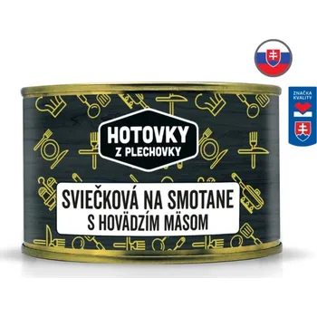 Hotové jídlo Hotovky z plechovky Svíčková na smetaně s hovězím masem v plechovce Velikost: 400 g