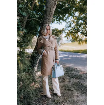 Dámský kabát Dámský kabát Trendyol TWOSS21TR0026/GRAY Trendyol krémová 1469042