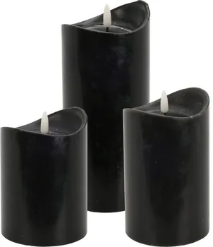 led svíčka Home Styling Collection Sada LED svíček 3 ks černá