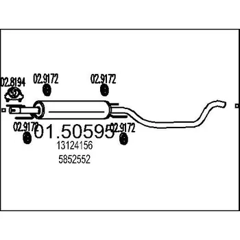 Auto-moto Střední tlumič výfuku MTS 01.50595
