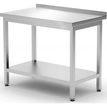 Dílenský stůl Hendi Pracovní stůl přístěnný s policí Budget Line - montovaný, hloubka 600 mm, HENDI, Budget Line, 800x600x(H)850mm