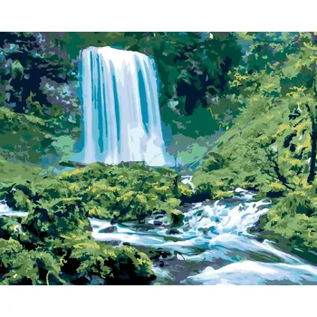 ZUTY Malování podle čísel - VODOPÁDY A DIVOKÁ PŘÍRODA (TED DAVIS) Rozměr: 40x50 cm, Rámování: bez rámu a bez vypnutí plátna