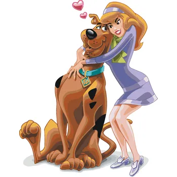Dětské zboží ZUTY Malování podle čísel - SCOOBY A DAPHNE (SCOOBY DOO) Rozměr: 40x50 cm, Rámování: vypnuté plátno na rám